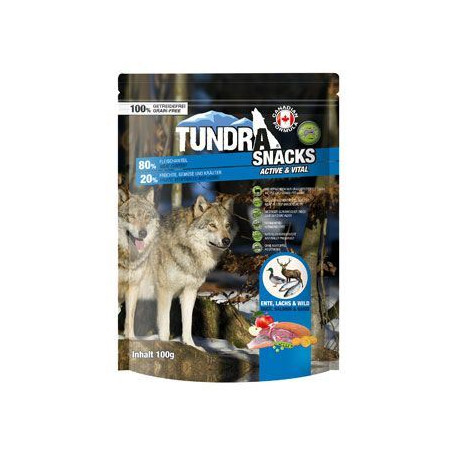 TUNDRA dog snack Duck, Salmon, Game Active&Vital 100g