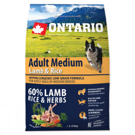 ONTARIO Dog Adult Medium Lamb & Rice 2,25kg