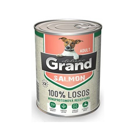 GRAND konz. pes deluxe 100% losos adult 400g