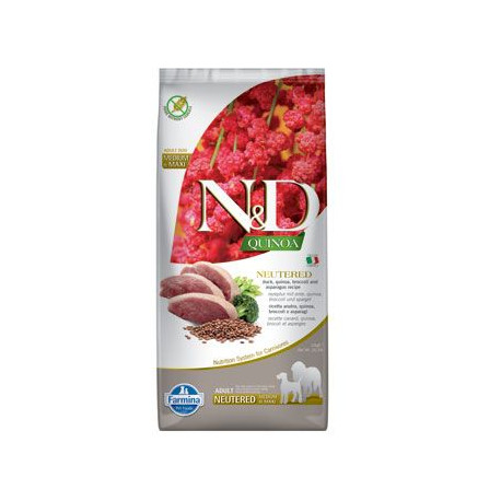 N&D Quinoa DOG Neutered M/L Duck&Broccoli&Asp. 12kg