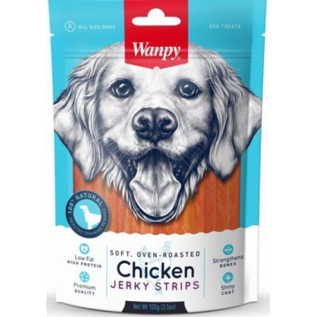 Wanpy Dog Soft Chicken Jerky Strips 100 g