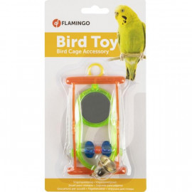 Hračka pták plast bidýlko+zrcátko+zvonek Flamingo
