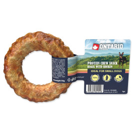 ONTARIO Protein žvýkací pamlsek bagel s kuřecím 8,9cm