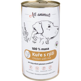 ALL ANIMALS konz. pro psy kuř.maso ml.s rýží 1200g