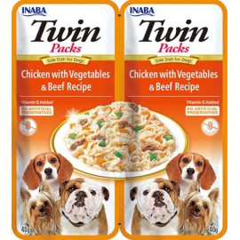 Inaba Twin Packs dog kuře & zelenina, hovězí 80g