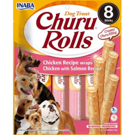 Inaba Churu Rolls dog snack kuře a losos 8x 12g
