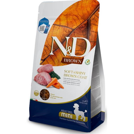 N&D Brown Dog Lamb Spirulina & Carrot Adult Mini 2 kg