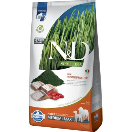 N&D Spirulina Dog Herring & Wolfberry Adult Medium/Maxi 7 kg