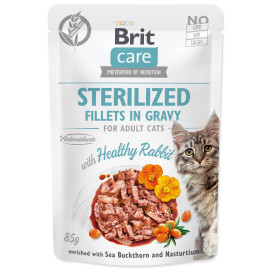 Brit Care Cat Sterilized Fillets in Gravy with Healthy Rabbit 85g