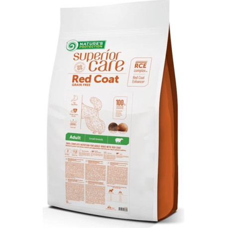 Natures Protection Superior Care Dog Dry Red Coat Adult Mini Breed Grain Free Lamb 10 kg