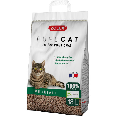 Podestýlka PURECAT Wooden Pellets 18l Zolux