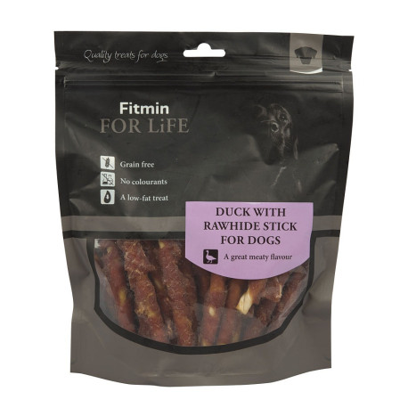 Pochoutka FFL dog treat duck with rawhide stick 400g