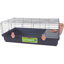 Klec hlodavec EHOP 100cm šedá/růžová s výbavou Zolux