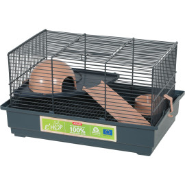 Klec myš EHOP 40cm šedá/růžová s výbavou Zolux
