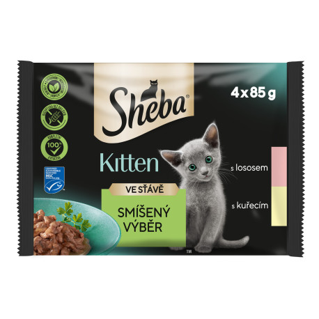 Sheba kapsa Kitten mix výběr ve šťávě 4x85g
