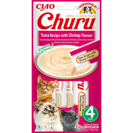 Churu Cat Tuna Recipe with Shrimp Flavor 4x14g