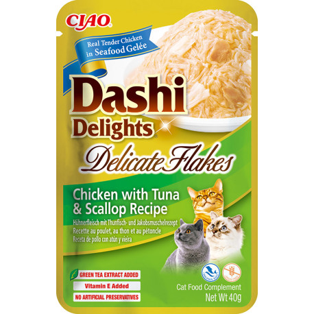 Churu Cat Dashi Delights Deli Flakes Chick&Tun&Scal40g