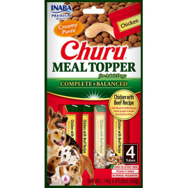 Churu Dog Meal Topper Chicken with Beef Recipe 4x14g