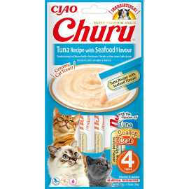 Churu Cat Tuna Recipe with Seafood Flavour 4x14g