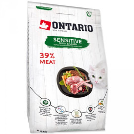 Krmivo Ontario Cat Sensitive/Derma 2kg+Pochoutka Ontario 50g