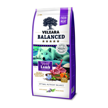 Velxara Balanced FM Dog Adult Monoprot.Lamb&Rice 750g