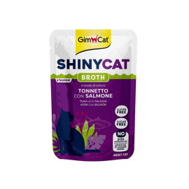 Gimcat ShinyCat kapsa tuňák s lososem ve vývaru 70g