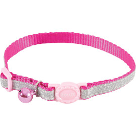 Obojek kočka SHINY nylon růžový 10mm/30cm Zolux