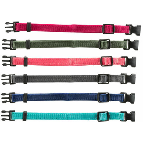 Obojek nylon pro štěňata rozl.malina-tyrkys M-L 6ks TR