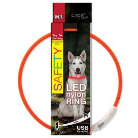 Obojek DOG FANTASY světelný USB oranžový 65cm 1ks
