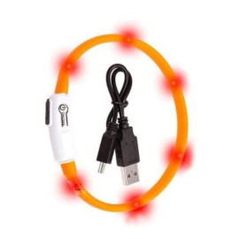 Obojek USB Visio Light LED nabíjecí 35cm červený KAR