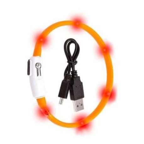 Obojek USB Visio Light LED nabíjecí 35cm červený KAR