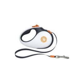 Vodítko samonavíjecí 15kg/5m černobílo/oranžová Kiwi