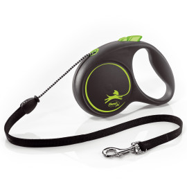 Vodítko FLEXI Black Design M lanko 5m/20kg zelená