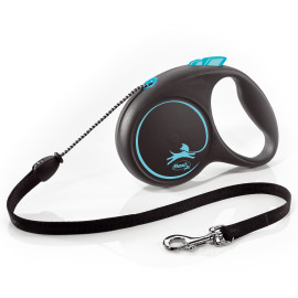 Vodítko FLEXI Black Design M lanko 5m/20kg modrá