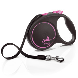 Vodítko FLEXI Black Design L pásek 5m/50kg růžová NEW