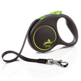 Vodítko FLEXI Black Design S pásek 5m/15kg zelená NEW