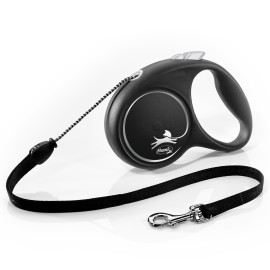 Vodítko FLEXI Black Design M lanko 5m/20kg stříbrná