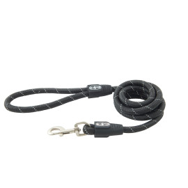 Vodítko BUSTER Reflective lanové 180cm/13mm černé