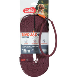 Vodítko pes BIVOUAK ploché,silik.15mm/15m červenáZolux
