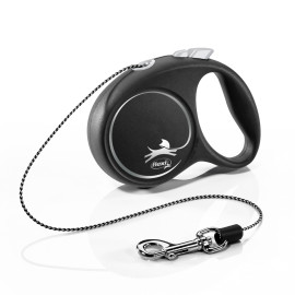 Vodítko FLEXI Black Design XS lanko 3m/8kg stříbrná