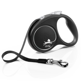 Vodítko FLEXI Black Design S pásek 5m/15kg stříbrná