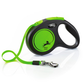 Vodítko FLEXI Neon New M pásek 5m/25kg černá/zelená
