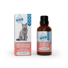 Ušní lihové kapky očista pro kočky TOPVET 50ml
