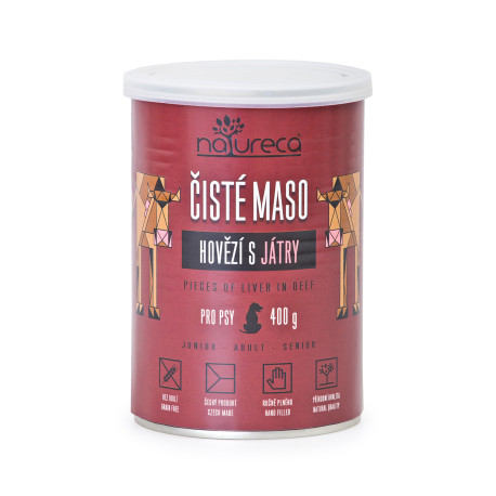 NATURECA konz. hovězí s játry pro psy 400g