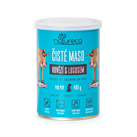 NATURECA konz. hovězí s lososem pro psy 400g