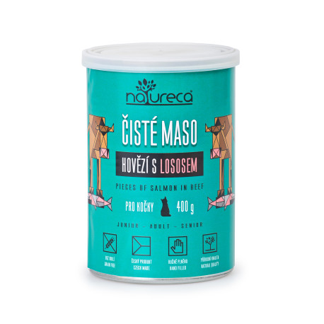 NATURECA konz. hovězí s lososem pro kočky 400g