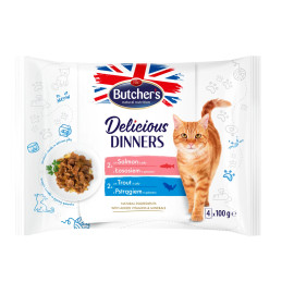 Butcher's Cat Delic.Dinners losos/pstruh kapsa 4x100g