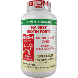 Giom S pes Na srst Biotin FORTE 180 tbl+25% zdarma