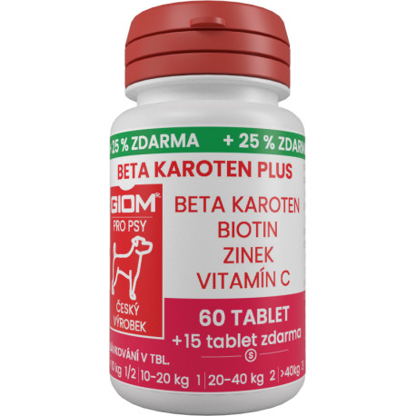 Giom S pes Beta-karoten plus 60 tbl+25% zdarma