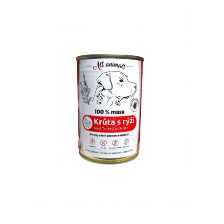 All Animals DOG Krůtí mleté s rýží 400g